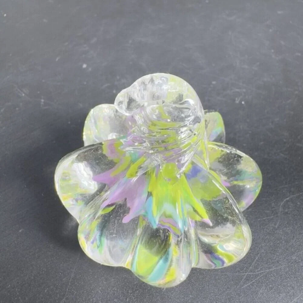 Hand Blown Glass Peter Patterson Art Paperweight Swirl Pumpkin USA Small‎ Decor